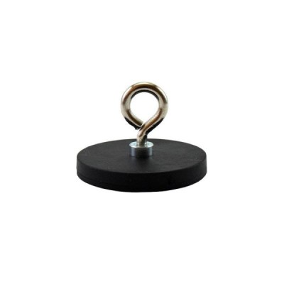 Magnet neodim oală D 43 mm cauciucat cu c&amp;acirc;rlig inelar foto