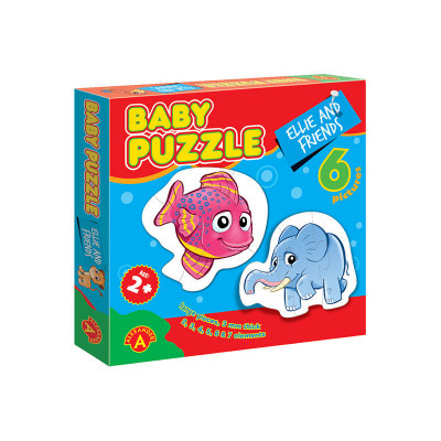 Puzzle educativ mega Box, Ellie si prietenii, 6 imagini, +2 ani, Alexander Games EduKinder World foto