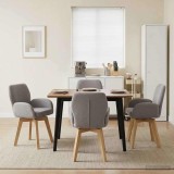 Cumpara ieftin Scaune de dining rotative 4 buc. Boucl&eacute; Gri deschis