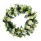 Coroniță Decorativă, Model Crizanteme, Culoare Alb-Verde, Dimensiune 38cm