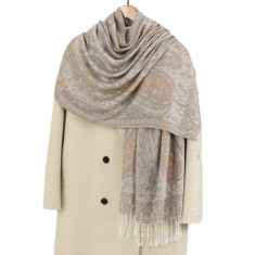 Esarfa casmir jacquard bej