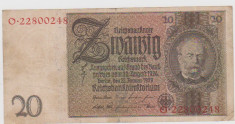 BANCNOTA 20 REICHSMARK 22 IANUARIE 1929 /VF GERMANIA