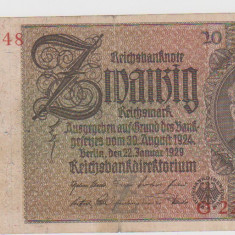 BANCNOTA 20 REICHSMARK 22 IANUARIE 1929 /VF GERMANIA