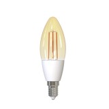 Cumpara ieftin Bec inteligent LED Wireless Homeflow B-5007, E14, 4.5W (25W), 400lm, dimabil, filament, lumina calda, Control de pe telefonul mobil SmartElectro Intel