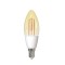 Bec inteligent LED Wireless Homeflow B-5007, E14, 4.5W (25W), 400lm, dimabil, filament, lumina calda, Control de pe telefonul mobil SmartElectro Intel