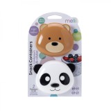 Set 2 recipiente pentru pastrare hrana bebelusi,model urs-panda, Melii