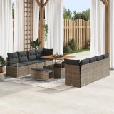 VidaXL Set de canapea pentru grădină Set de 4 Gri Ratan Mare