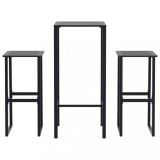 Cumpara ieftin Set bar de gradina 3 piese, negru, otel vopsit electrostatic
