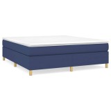 Cumpara ieftin Pat continental cu saltea, albastru, 160x200cm, material textil