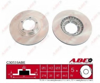 Disc frana HYUNDAI H-1 Starex (H200) caroserie (1997 - 2007) ABE C30519ABE foto