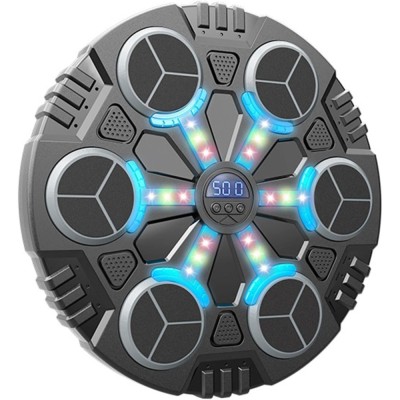 Jucarie de Boxat cu Muzica si Lumini, Cyrax, Manusi Incluse, Bluetooth, Incarcare USB, Aplicare cu Ventuze, 6 Tinte, 32x27x3.5 cm, 930 g, Negru foto