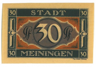 66 - Jeton GERMANIA - 30 Pfenning ( 8,7 / 5,9 cm ) UNC - 1921 foto