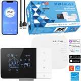 Cumpara ieftin Termostat de ambient Smart EcoTherm by BIRAI&reg;, Wireless, Controlat Prin Internet/Smartphone, Compatibil Cu Orice Centrala Termica Pe Gas, Receiver inc
