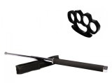 Set baston telescopic 65 cm argintiu + box negru 1 cm grosime