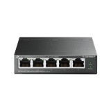 SWITCH PoE TP-LINK 5 porturi Gigabit (4 PoE+), IEEE 802.3at/af, 40W maxim total, carcasa metalica &quot;TL-SG1005LP&quot; (timbru verde 2 lei)
