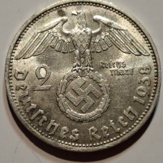 Germania Nazista 2 reichsmark 1938 D argint