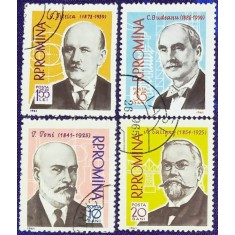 Romania 1961 - Oameni de ştiinţă, serie stampilata