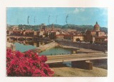 FA154 - Carte Postala - ITALIA - Firenze. Scorcio del Ponte Amerigo Vespucii e panorama delle Colline, circulata 1970