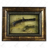 Tablou decorativ cu doua arme realizate din lemn si metal &ndash; Design Vintage (Tip 5)