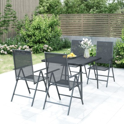 vidaXL Set de masă pentru grădină, 5 piese, antracit, oțel 3187978 foto