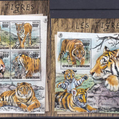 DB1 Fauna Africa Centrala Tigri MS + SS MNH