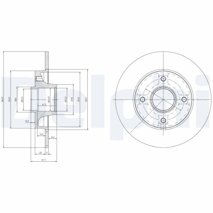 DELPHI BG9022RSC Disc frana