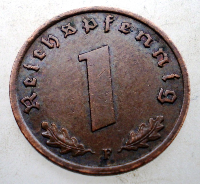 B.039 GERMANIA 1 REICHSPFENNIG 1937 F