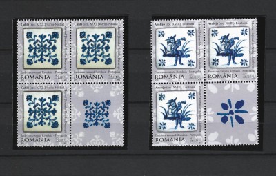 ROMANIA 2010 - ROMANIA-PORTUGALIA, CERAMICA, BLOC 1 CU VINIETA, MNH - LP 1869 foto