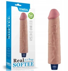 Vibrator Realist REAL SOFTEE, 10 Moduri Vibratii, TPE, Natural, 23.7 cm