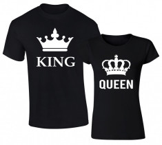 Set de tricouri negre KING and QUEEN BIG COD ST605 foto