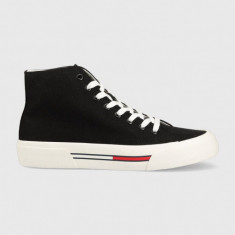 Tommy Jeans tenisi TOMMY JEANS MID CANVAS COLOR barbati, culoarea negru, EM0EM01157