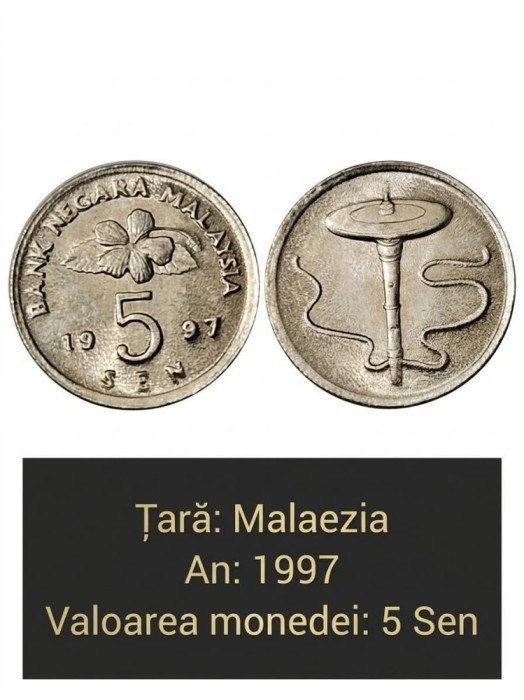 D3 / MALAEZIA 5 cent 1997 UNC