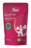 Obio Mix Proteic Vegetal 300g cu Zmeura Bio, 49% Proteina