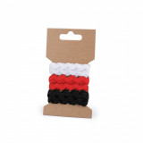 Cumpara ieftin Set 3 culori benzi zig-zag latime 5 mm, Alb, rosu, negru