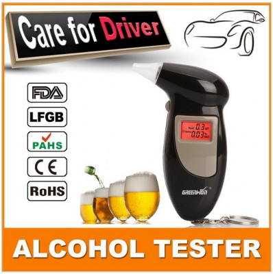 Alcool tester digital negru, 5 rezerve ( mustiucuri ) foto