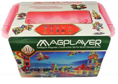 Joc de constructie magnetic - 118 piese PlayLearn Toys foto