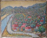 CĂLIMĂNEȘTI 1985, semnat, ulei pe carton 40 x 50 cm