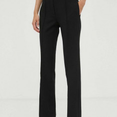 MICHAEL Michael Kors pantaloni femei, culoarea negru, drept, medium waist