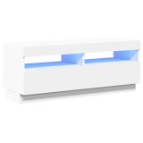 Cumpara ieftin Comoda TV cu lumini LED, alb, 100x35x40 cm