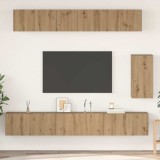 VidaXL Set comodă TV 6 pcs stejar artizanal Mediu Lemn compozit