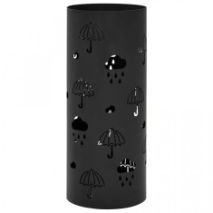 vidaXL Suport pentru umbrele, model umbrelu?e, o?el, negru foto