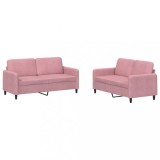 Cumpara ieftin Set canapele, 2 piese, roz, catifea