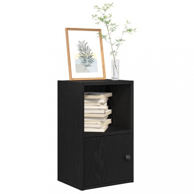 Gossi biblioteca stejar negru 31x24x52 cm lemn prelucrat foto
