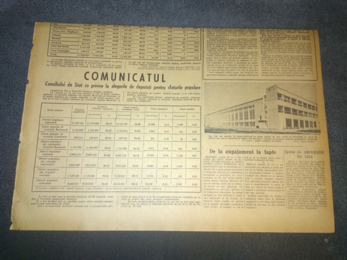 ZIARUL ROMANIA LIBERA 10 MARTIE 1965 ALEGERI