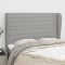 vidaXL Tăblie de pat cu aripioare gri deschis 147x23x118/128 cm textil 3118094