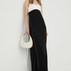Victoria Beckham rochie culoarea negru, maxi, evazati