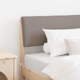 vidaXL Tăblie tapițată Gri taupe 100 cm Lemn de pin masiv 879137