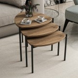 Cumpara ieftin Set masute de cafea stivuibile, 3 bucati Lenny Nuc 45x45x45 cm