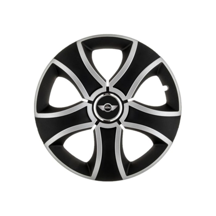 Set 4 Capace Roti 15 inchi (R15) Bis Gri-Negru, Compatibile Cu Mini Cooper