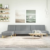 Cumpara ieftin Canapea extensibilă &icirc;n formă de L gri 255x140x70 cm textil